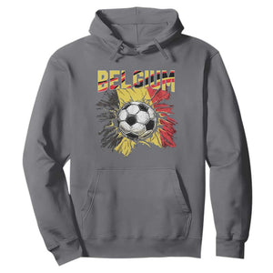 Belgium Belgian Flag Souvenir Belgie Hoodie Game Day Soccer Fans Football TS14 Charcoal Print Your Wear