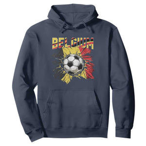 Belgium Belgian Flag Souvenir Belgie Hoodie Game Day Soccer Fans Football TS14 Navy Print Your Wear