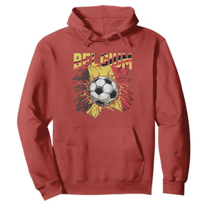 Belgium Belgian Flag Souvenir Belgie Hoodie Game Day Soccer Fans Football TS14 Red Print Your Wear
