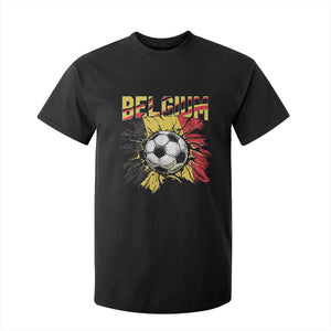 Belgium Belgian Flag Souvenir Belgie T Shirt For Kid Game Day Soccer Fans Football TS14 Black Print Your Wear