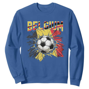 Belgium Belgian Flag Souvenir Belgie Sweatshirt Game Day Soccer Fans Football TS14 Royal Blue Print Your Wear