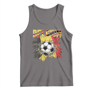 Belgium Belgian Flag Souvenir Belgie Tank Top Game Day Soccer Fans Football TS14 Deep Heather Print Your Wear