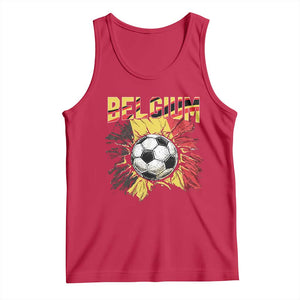 Belgium Belgian Flag Souvenir Belgie Tank Top Game Day Soccer Fans Football TS14 Red Print Your Wear
