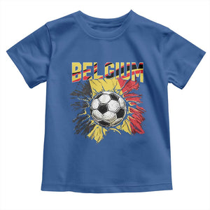 Belgium Belgian Flag Souvenir Belgie Toddler T Shirt Game Day Soccer Fans Football TS14 Royal Blue Print Your Wear