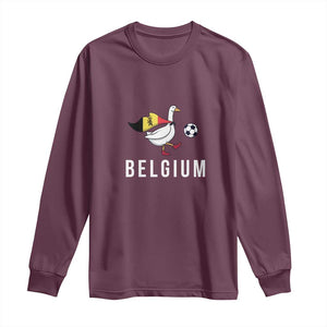 Belgium Football Long Sleeve Shirt Silly Goose Soccer Fan Support