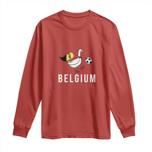 Belgium Football Long Sleeve Shirt Silly Goose Soccer Fan Support