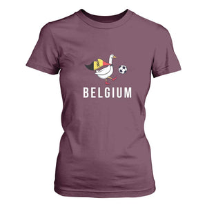 Belgium Football T Shirt For Women Silly Goose Soccer Fan Support