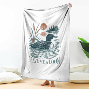 Leave Me A Loon Vintage Lake Bird Throw Blanket Funny Loon Pun Nature Bird Lovers