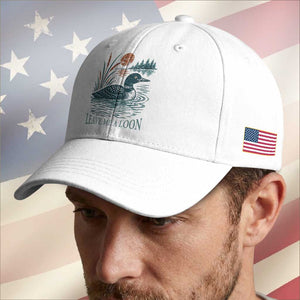 Leave Me A Loon Vintage Lake Bird Baseball Cap Funny Loon Pun Nature Bird Lovers
