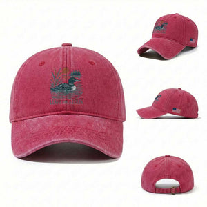 Leave Me A Loon Vintage Lake Bird Washed Cotton Baseball Cap Funny Loon Pun Nature Bird Lovers