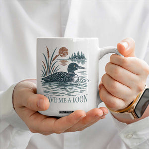 Leave Me A Loon Vintage Lake Bird Coffee Mug Funny Loon Pun Nature Bird Lovers