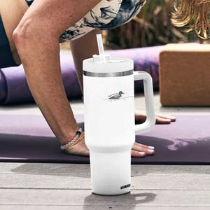 Funny Leave Me A Loon Nature Bird Lovers Tumbler With Handle