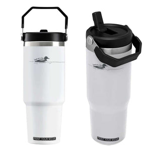 Funny Leave Me A Loon Nature Bird Lovers Flip Straw Tumbler