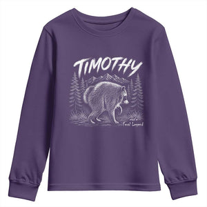 Jimothy Raccoon Seattle Feral Legend Meme Youth Sweatshirt Cute Trash Panda Viral Animal Lover Gift