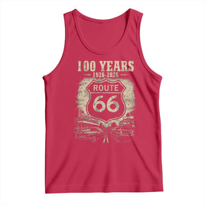 Route Highway 66 100 Year Centennial Anniversary Souvenir Tank Top TS14 Red Print Your Wear