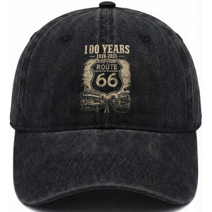 Route Highway 66 100 Year Centennial Anniversary Souvenir Washed Cotton Baseball Cap TS14 Print Your Wear