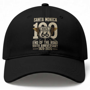 Route Highway 66 100 Year Centennial Anniversary Souvenir Baseball Cap Santa Monica End of the Road TS14 Print Your Wear
