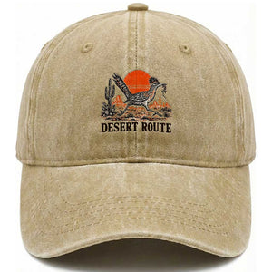 Arizona Roadrunner Bird Desert Landscape Cactus Washed Cotton Baseball Cap TS14 Print Your Wear