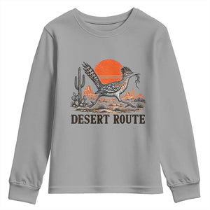 Arizona Roadrunner Bird Desert Landscape Cactus Youth Sweatshirt TS14 Sport Gray Print Your Wear