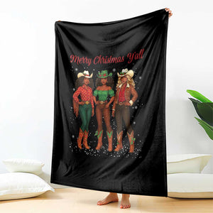 Black African American Cowgirl Christmas Throw Blanket Retro Western Howdy TS14 Print Your Wear