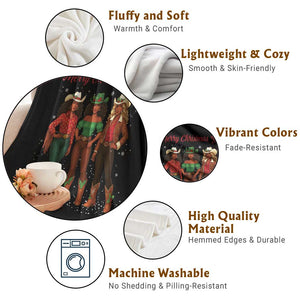 Black African American Cowgirl Christmas Throw Blanket Retro Western Howdy TS14 Print Your Wear