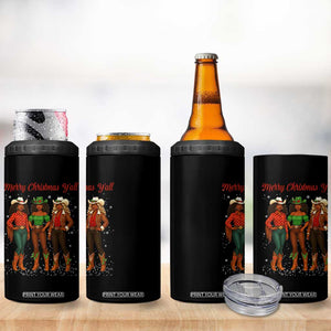 Black African American Cowgirl Christmas 4 in 1 Can Cooler Tumbler Retro Western Howdy TS14 Print Your Wear