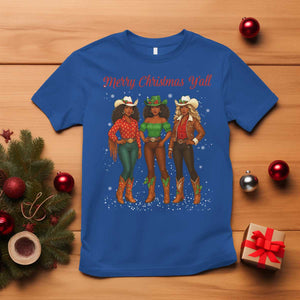 Black African American Cowgirl Christmas T Shirt Retro Western Howdy TS14 Royal Blue Print Your Wear