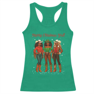 Black African American Cowgirl Christmas Racerback Tank Top Retro Western Howdy TS14 Irish Green Print Your Wear