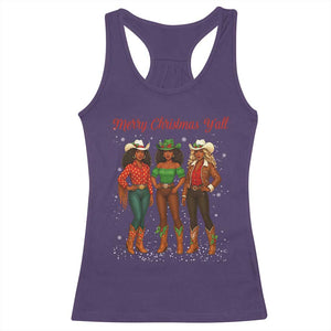Black African American Cowgirl Christmas Racerback Tank Top Retro Western Howdy TS14 Purple Print Your Wear