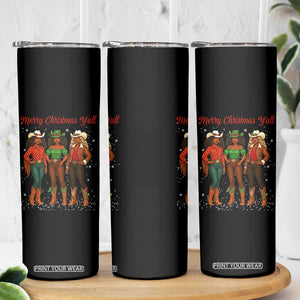 Black African American Cowgirl Christmas Skinny Tumbler Retro Western Howdy TS14 Print Your Wear