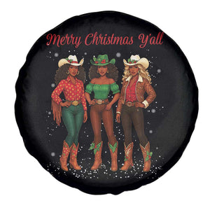 Black African American Cowgirl Christmas Spare Tire Cover Retro Western Howdy TS14 Print Your Wear