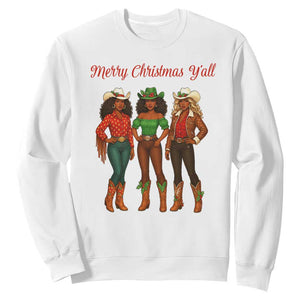 Black African American Cowgirl Christmas Sweatshirt Retro Western Howdy TS14 White Print Your Wear
