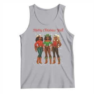 Black African American Cowgirl Christmas Tank Top Retro Western Howdy TS14 Athletic Heather Print Your Wear