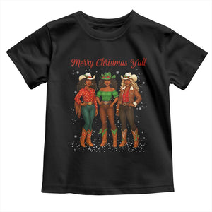 Black African American Cowgirl Christmas Toddler T Shirt Retro Western Howdy TS14 Black Print Your Wear