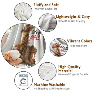 Christmas Cowgirl Boots Throw Blanket Western Cowboy Hat Howdy TS14 Print Your Wear