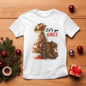 Christmas Cowgirl Boots T Shirt Western Cowboy Hat Howdy TS14 White Print Your Wear