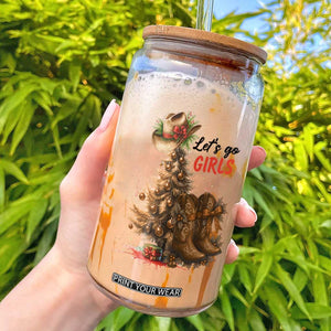 Christmas Cowgirl Boots Glass Can Western Cowboy Hat Howdy - Print Your Wear