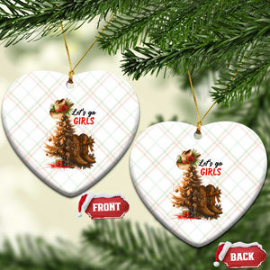 Christmas Cowgirl Boots Ceramic Ornament Western Cowboy Hat Howdy - Print Your Wear