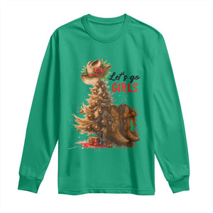 Christmas Cowgirl Boots Long Sleeve Shirt Western Cowboy Hat Howdy TS14 Irish Green Print Your Wear