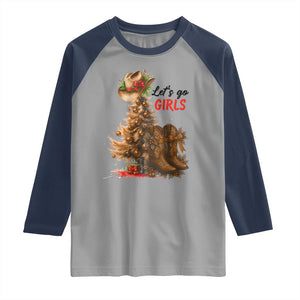Christmas Cowgirl Boots Raglan Shirt Western Cowboy Hat Howdy TS14 Sport Gray Navy Print Your Wear