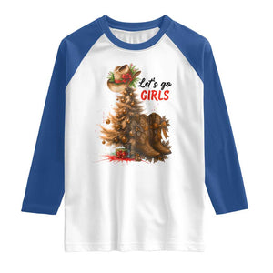Christmas Cowgirl Boots Raglan Shirt Western Cowboy Hat Howdy TS14 White Royal Print Your Wear