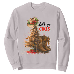 Christmas Cowgirl Boots Sweatshirt Western Cowboy Hat Howdy TS14 Ice Gray Print Your Wear