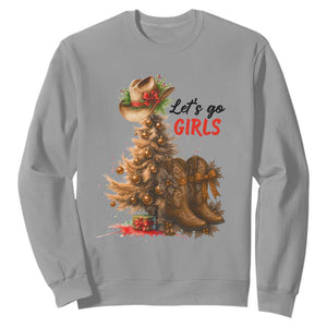 Christmas Cowgirl Boots Sweatshirt Western Cowboy Hat Howdy TS14 Sport Gray Print Your Wear