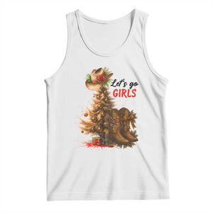Christmas Cowgirl Boots Tank Top Western Cowboy Hat Howdy TS14 White Print Your Wear