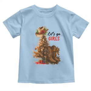 Christmas Cowgirl Boots Toddler T Shirt Western Cowboy Hat Howdy TS14 Light Blue Print Your Wear