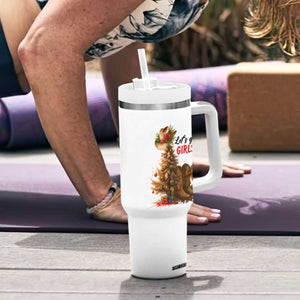 Christmas Cowgirl Boots Tumbler With Handle Western Cowboy Hat Howdy - Print Your Wear