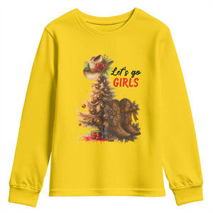 Christmas Cowgirl Boots Youth Sweatshirt Western Cowboy Hat Howdy TS14 Daisy Print Your Wear