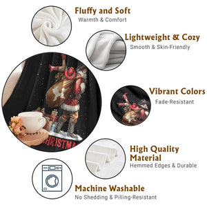 Cowboy Santa Christmas Throw Blanket Funny Western Xmas TS14 Print Your Wear