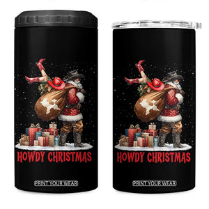 Cowboy Santa Christmas 4 in 1 Can Cooler Tumbler Funny Western Xmas TS14 One Size: 16 oz Black Print Your Wear