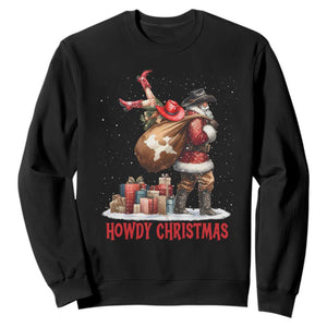 Cowboy Santa Christmas Sweatshirt Funny Western Xmas TS14 Black Print Your Wear